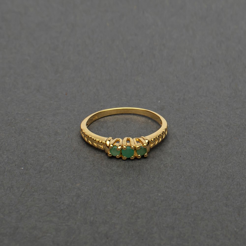 Gold Plated Sterling Silver Emerald Ring